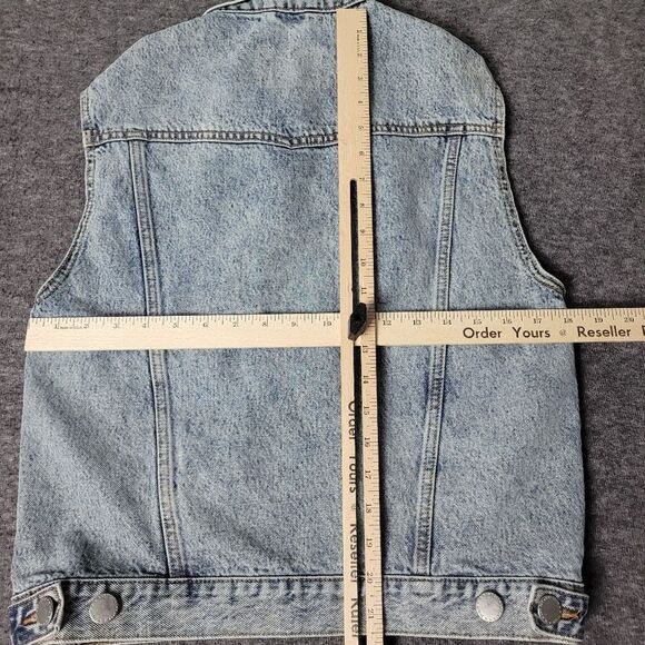 Maje Sleeveless Vest Women's Size 38 Blue Demin Washed Jacket - Picture 7 of 11